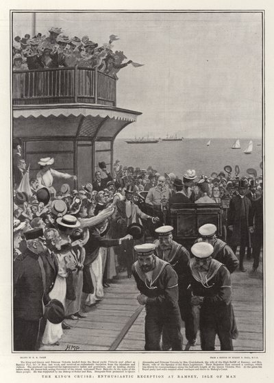 Die Kreuzfahrt des Königs, begeisterter Empfang in Ramsey, Isle of Man von Henry Marriott Paget